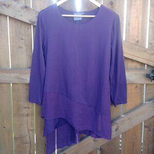 Zeaberg purple asymmetrical hemline tunic top stretch purple modal size …